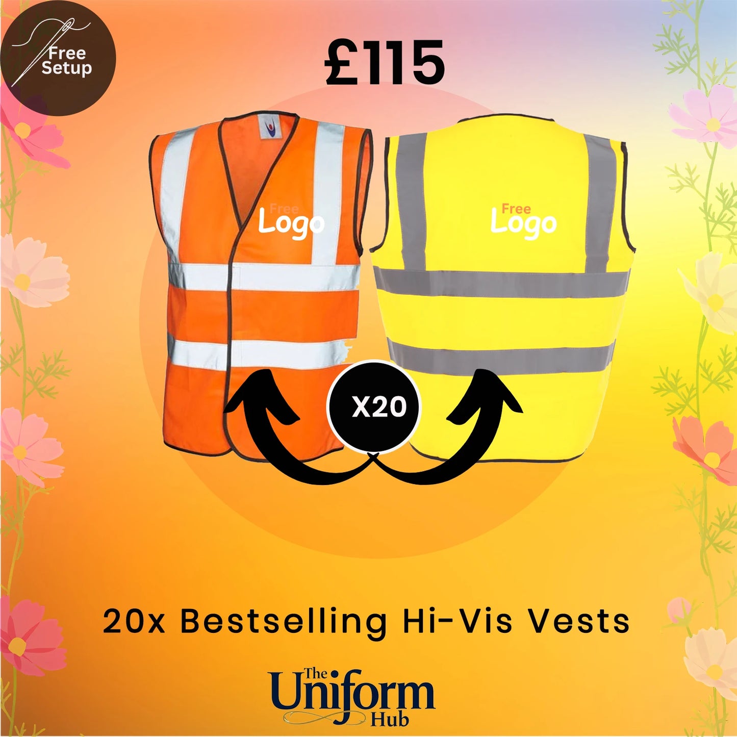 Spring Workwear Deals - Hi Vis Vests x20 (Double Logo)