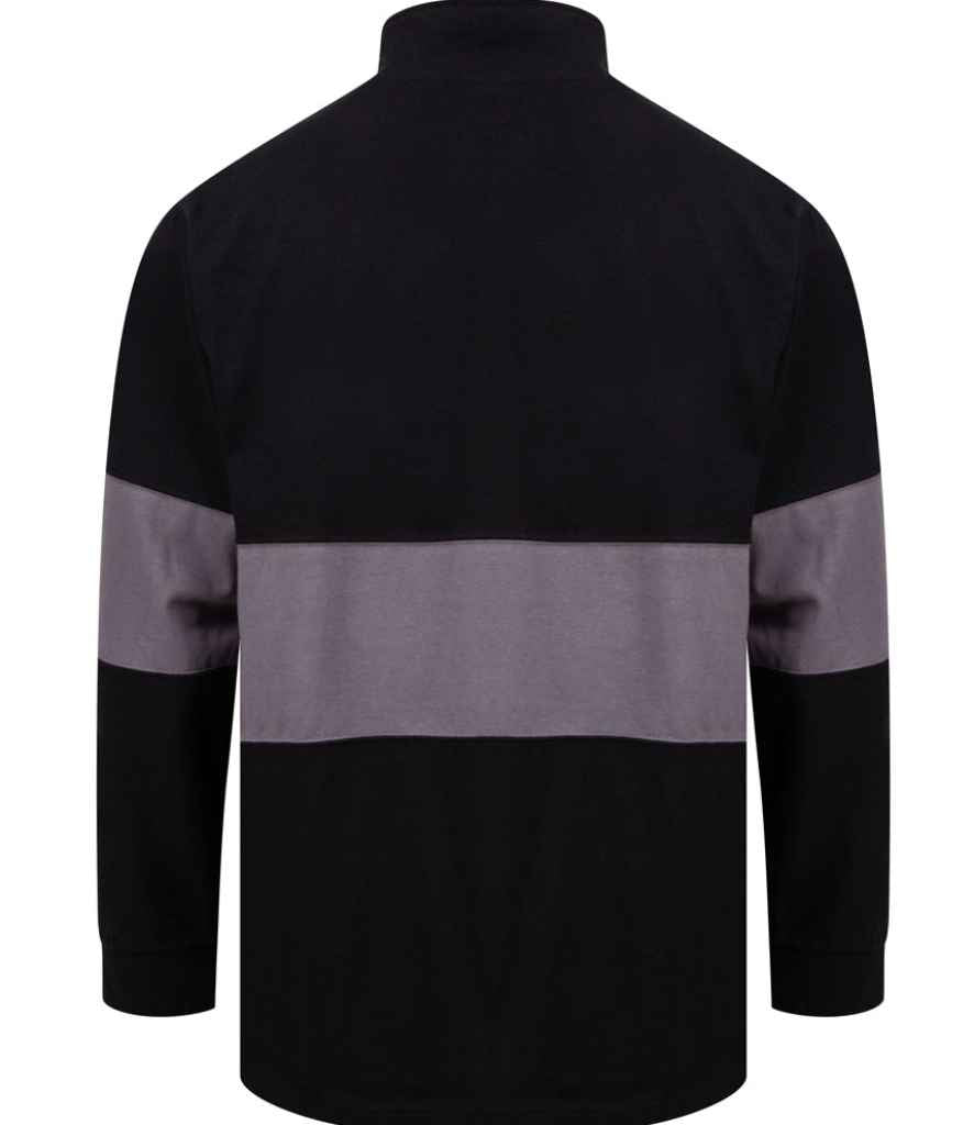 Front Row Panelled 1/4 Zip Neck Top