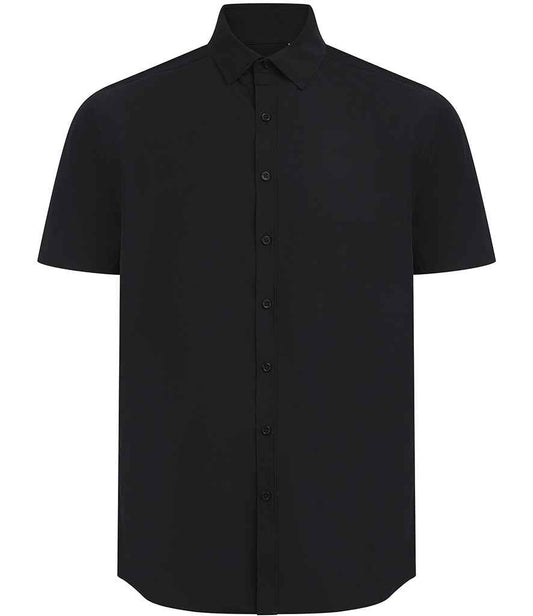 Henbury Short Sleeved Cotton Feel Coolplus® Shirt