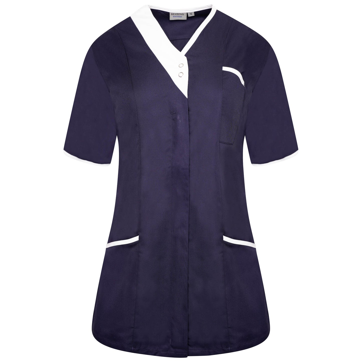 Asymmetrical Ladies Tunic - Navy/White Trim - 12