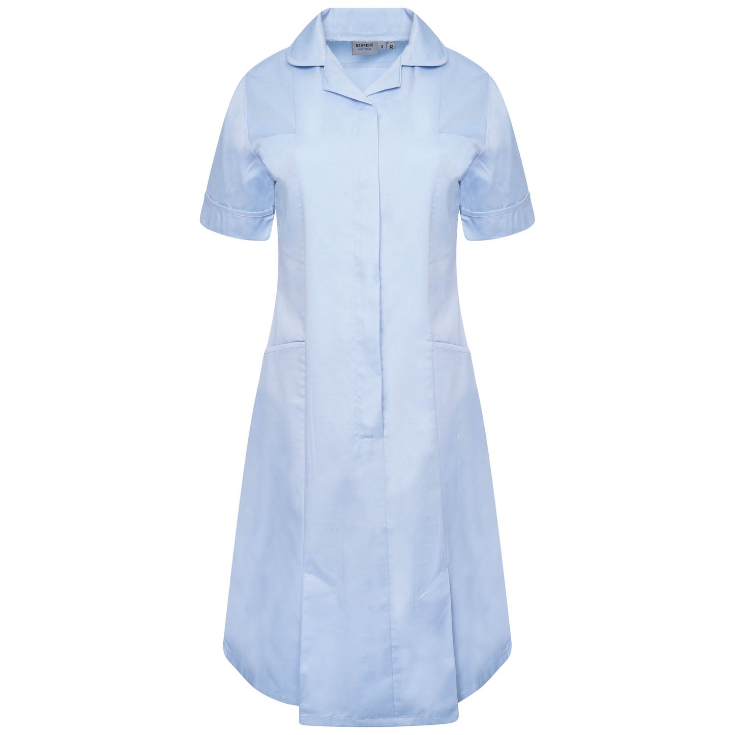 Ladies Dress with Round Collar - Sky/Sky Trim - 16 - Short