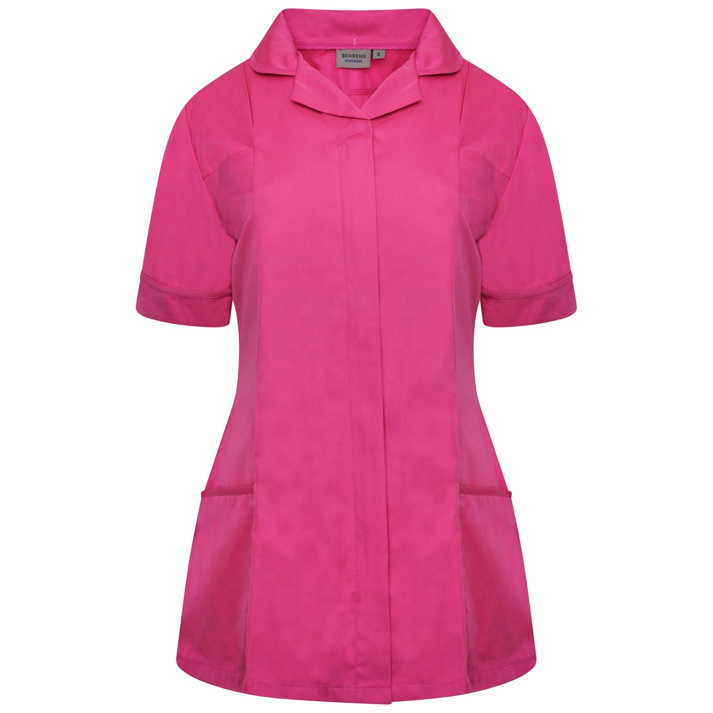Ladies Tunic with Round Collar - Bright Pink/Bright Pink Trim - 16