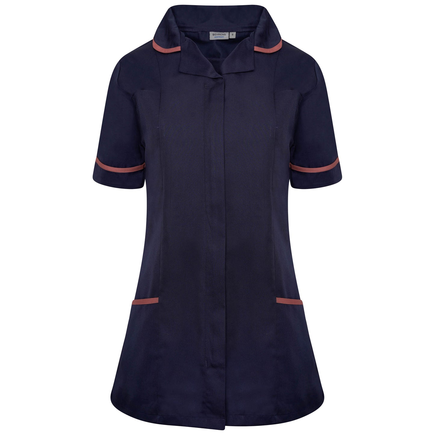 Ladies Tunic with Round Collar - Navy/Red Trim - 30