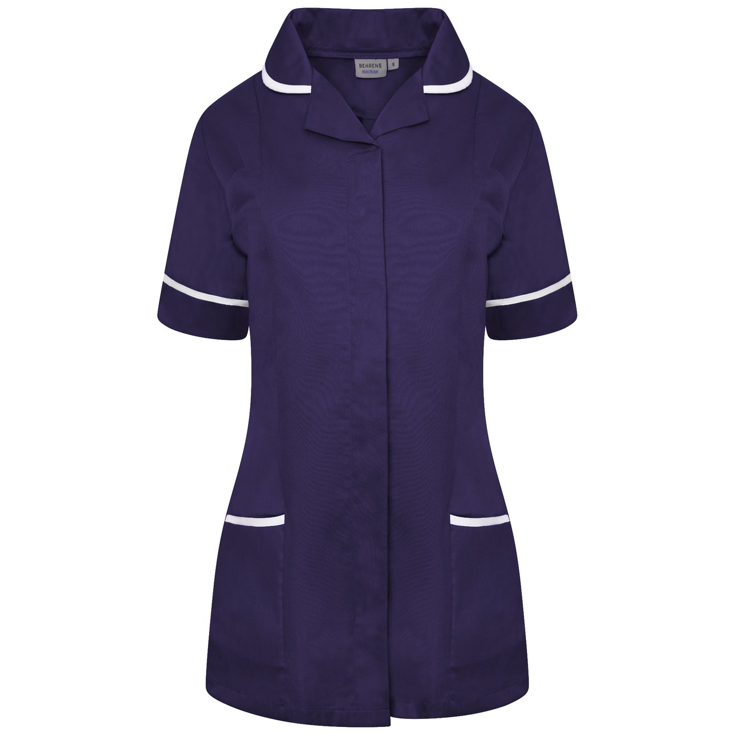 Ladies Tunic with Round Collar - Navy/White Trim - 12