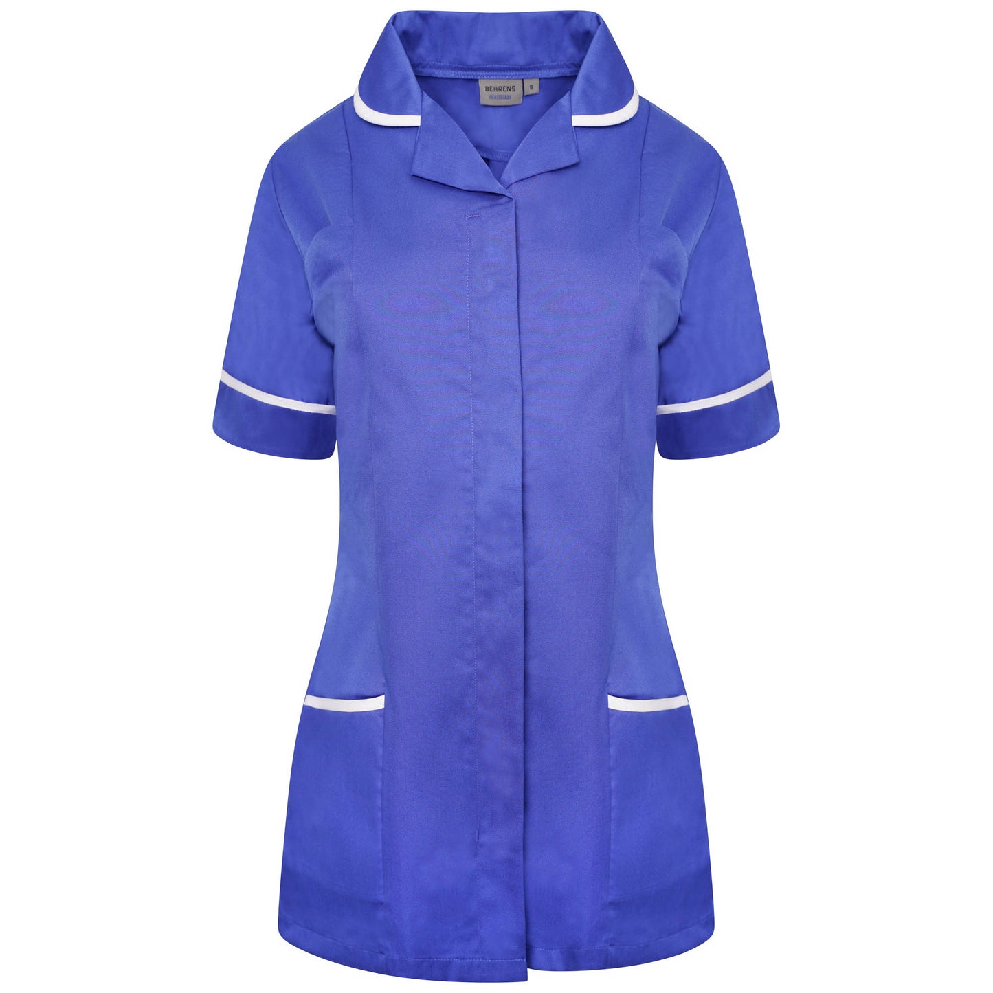 Ladies Tunic with Round Collar - Royal/White Trim - 8