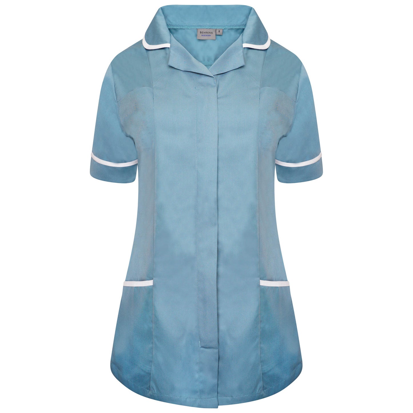 Ladies Tunic with Round Collar - Teal/White Trim - 12