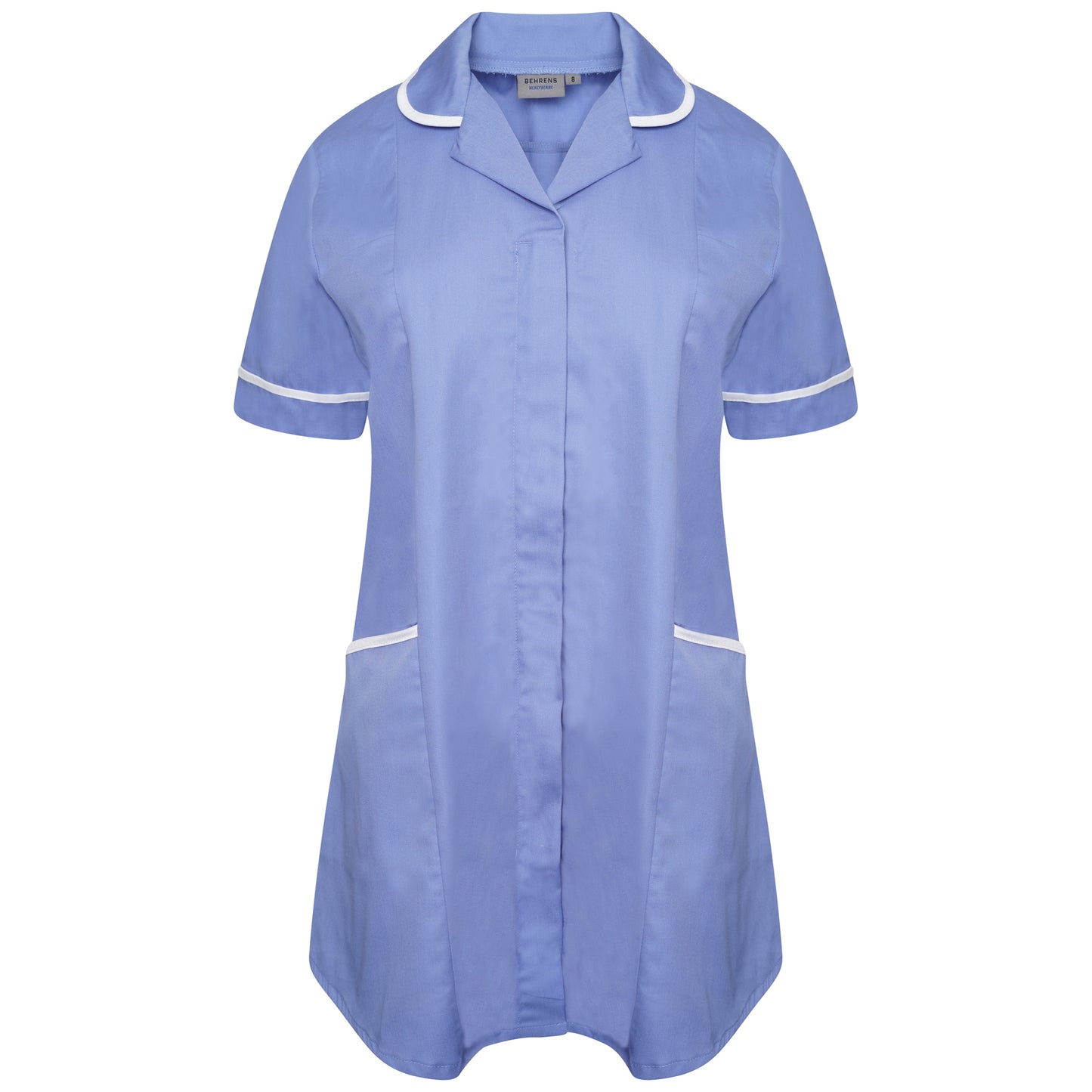 Ladies Materity Tunic - Metro Blue/White Trim - 30