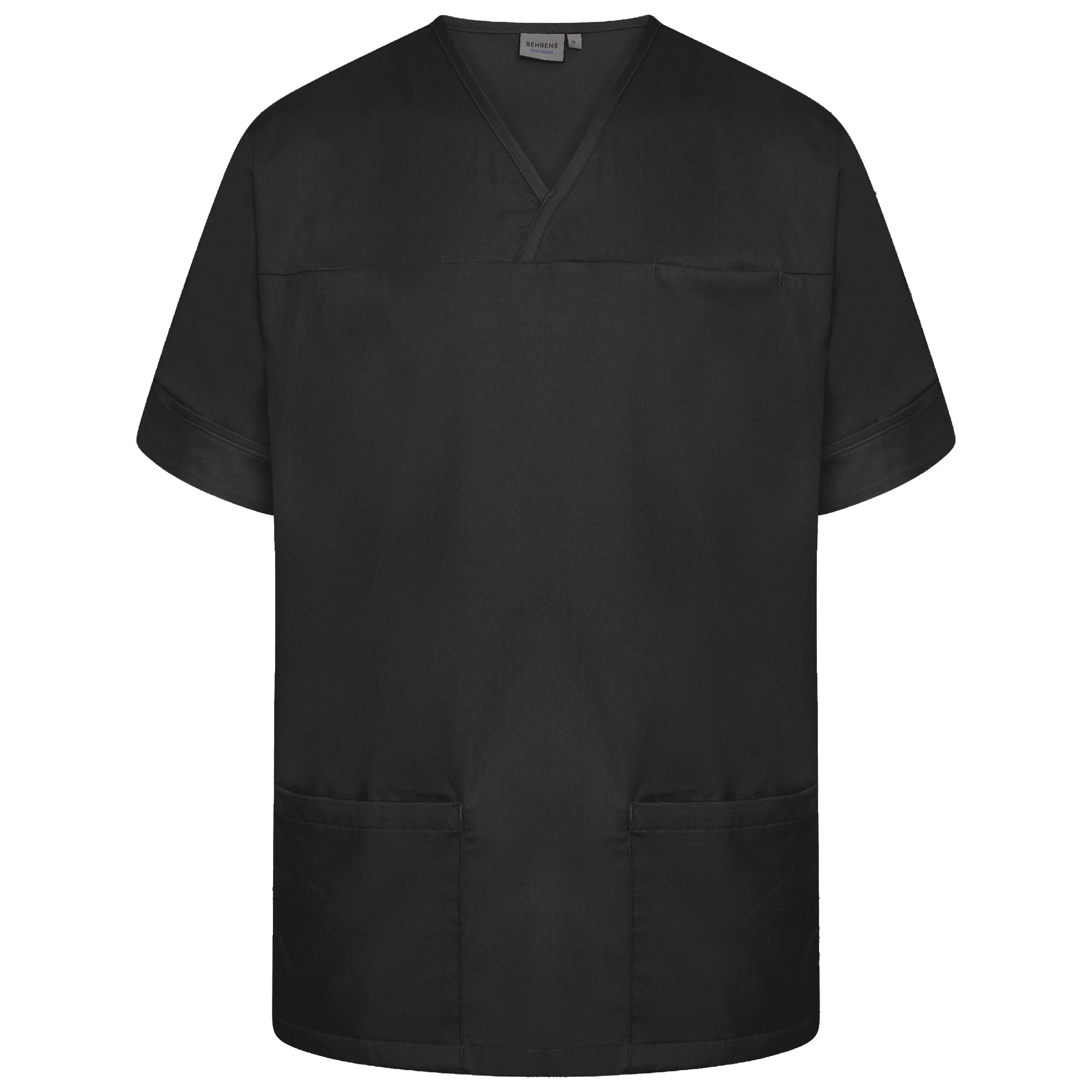 Plain Smart Scrub Top - Black - XL