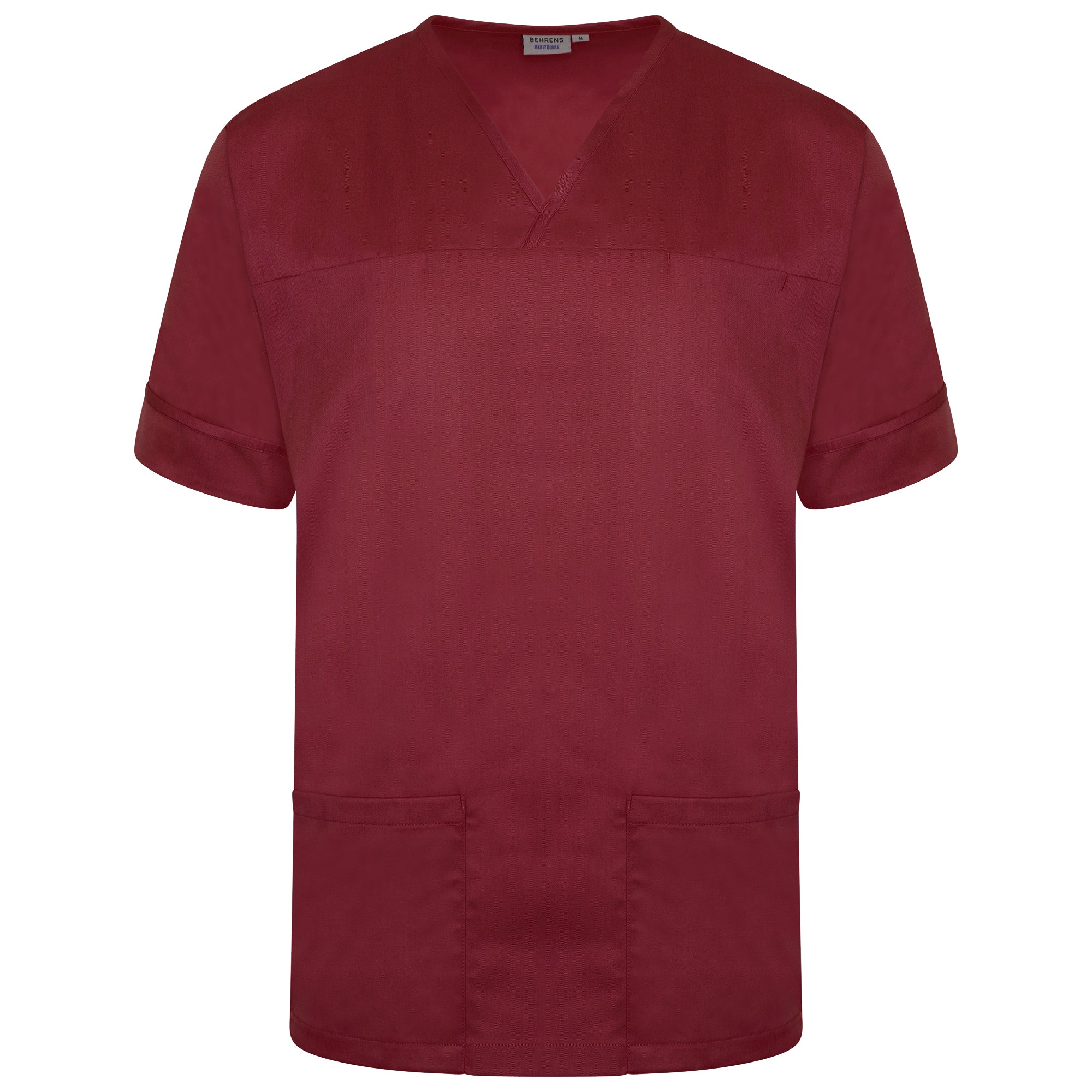 Plain Smart Scrub Top - Maroon - S