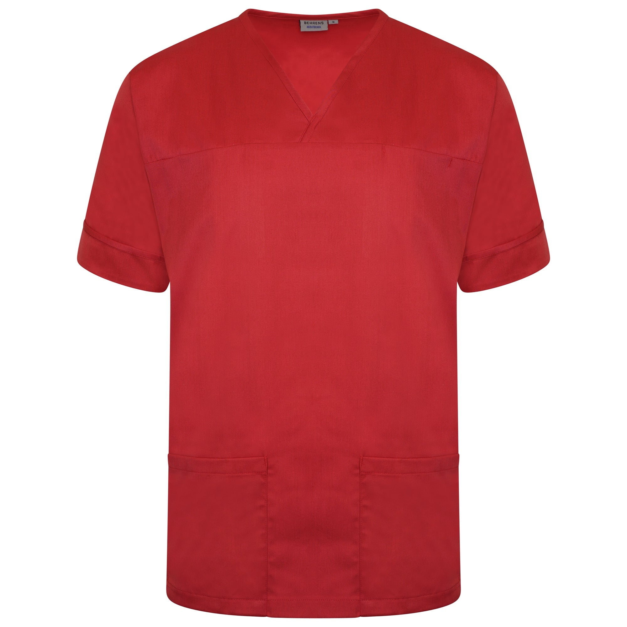 Plain Smart Scrub Top - Red - M