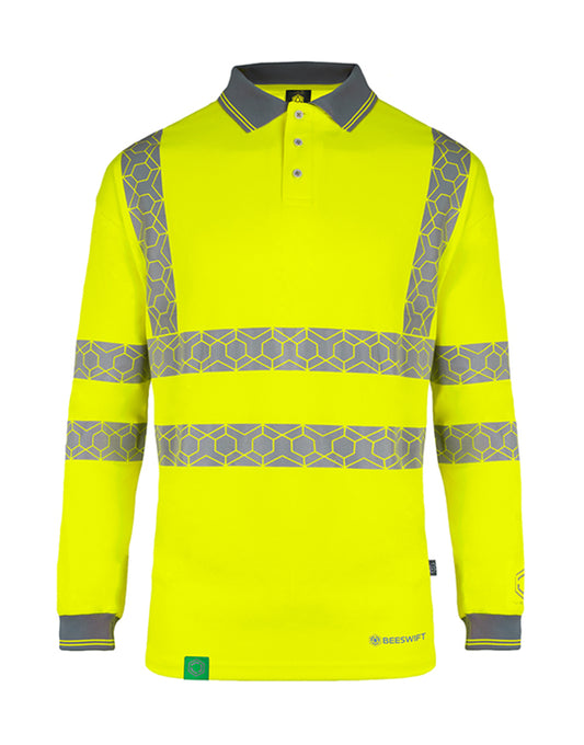 Beeswift Envirowear Recyclable Hi-Vis Long Sleeve Polo Shirt
