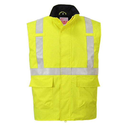 Portwest Bizflame Rain Hi-Vis Anti-static FR Bodywarmer