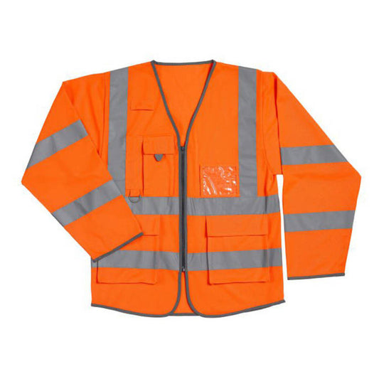 Warrior Hi Vis Long Sleeve Executive Waistcoat