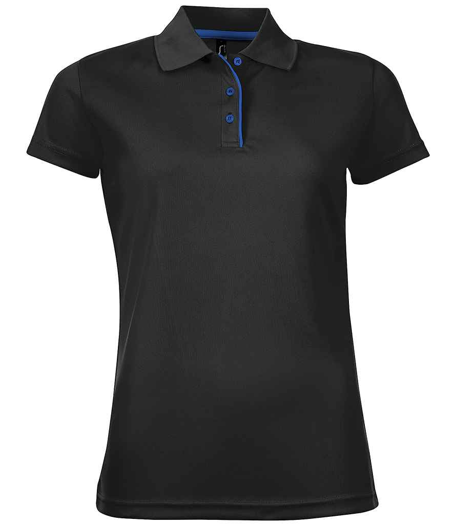 SOL'S Ladies Performer Piqué Polo Shirt | Black