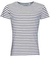 SOL'S Miles Striped T-Shirt | White/Navy thumbnail 1