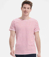 SOL'S Miles Striped T-Shirt | White/Red thumbnail 1
