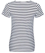 SOL'S Ladies Miles Striped T-Shirt | White/Navy thumbnail 2