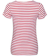 SOL'S Ladies Miles Striped T-Shirt | White/Red thumbnail 4