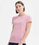 SOL'S Ladies Miles Striped T-Shirt | White/Red thumbnail 1