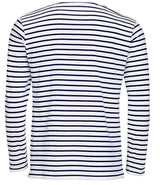 SOL'S Marine Long Sleeve Striped T-Shirt | White/Navy thumbnail 3