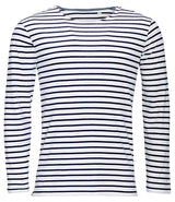 SOL'S Marine Long Sleeve Striped T-Shirt | White/Navy thumbnail 2