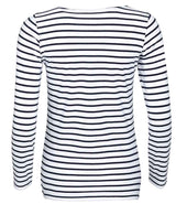 SOL'S Ladies Marine Long Sleeve Striped T-Shirt | White/Navy thumbnail 3