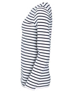 SOL'S Ladies Marine Long Sleeve Striped T-Shirt | White/Navy thumbnail 4