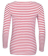 SOL'S Ladies Marine Long Sleeve Striped T-Shirt | White/Red thumbnail 2