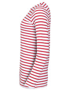 SOL'S Ladies Marine Long Sleeve Striped T-Shirt | White/Red thumbnail 3