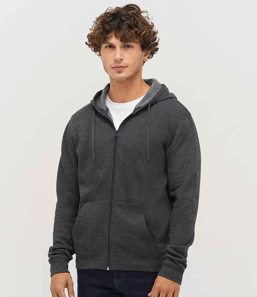 SOL'S Stone Zip Hooded Sweatshirt | Charcoal Marl