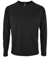 SOL'S Sporty Long Sleeve Performance T-Shirt | Black thumbnail 1