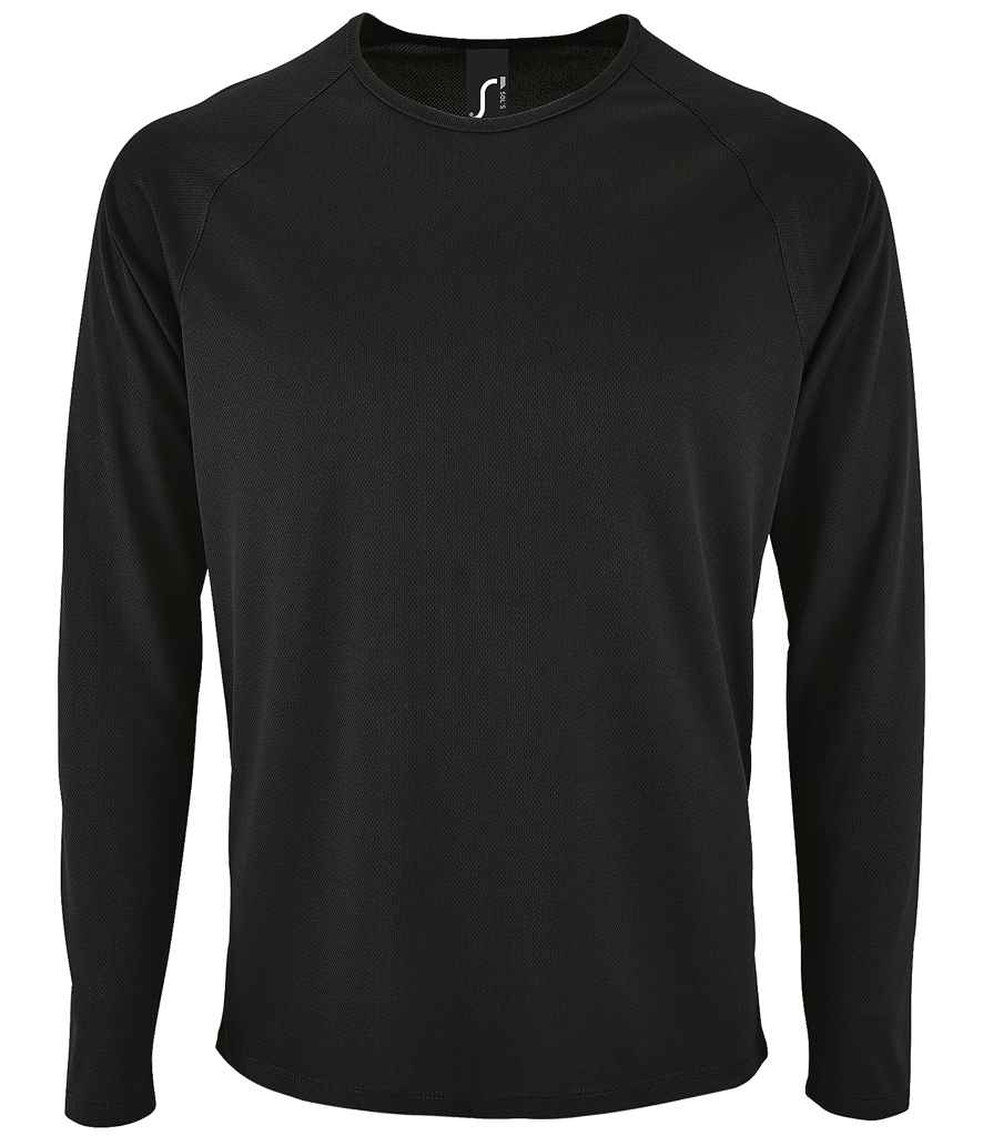 SOL'S Sporty Long Sleeve Performance T-Shirt | Black