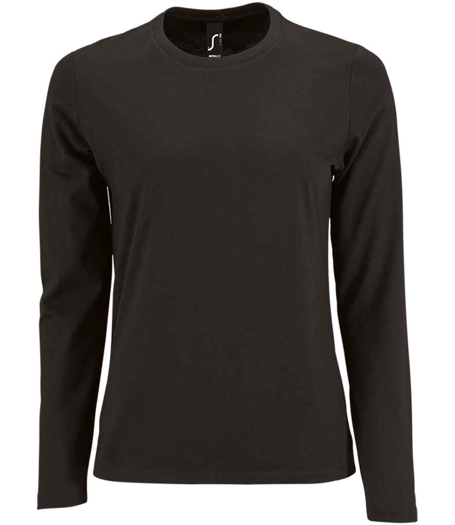 SOL'S Ladies Imperial Long Sleeve T-Shirt | Deep Black