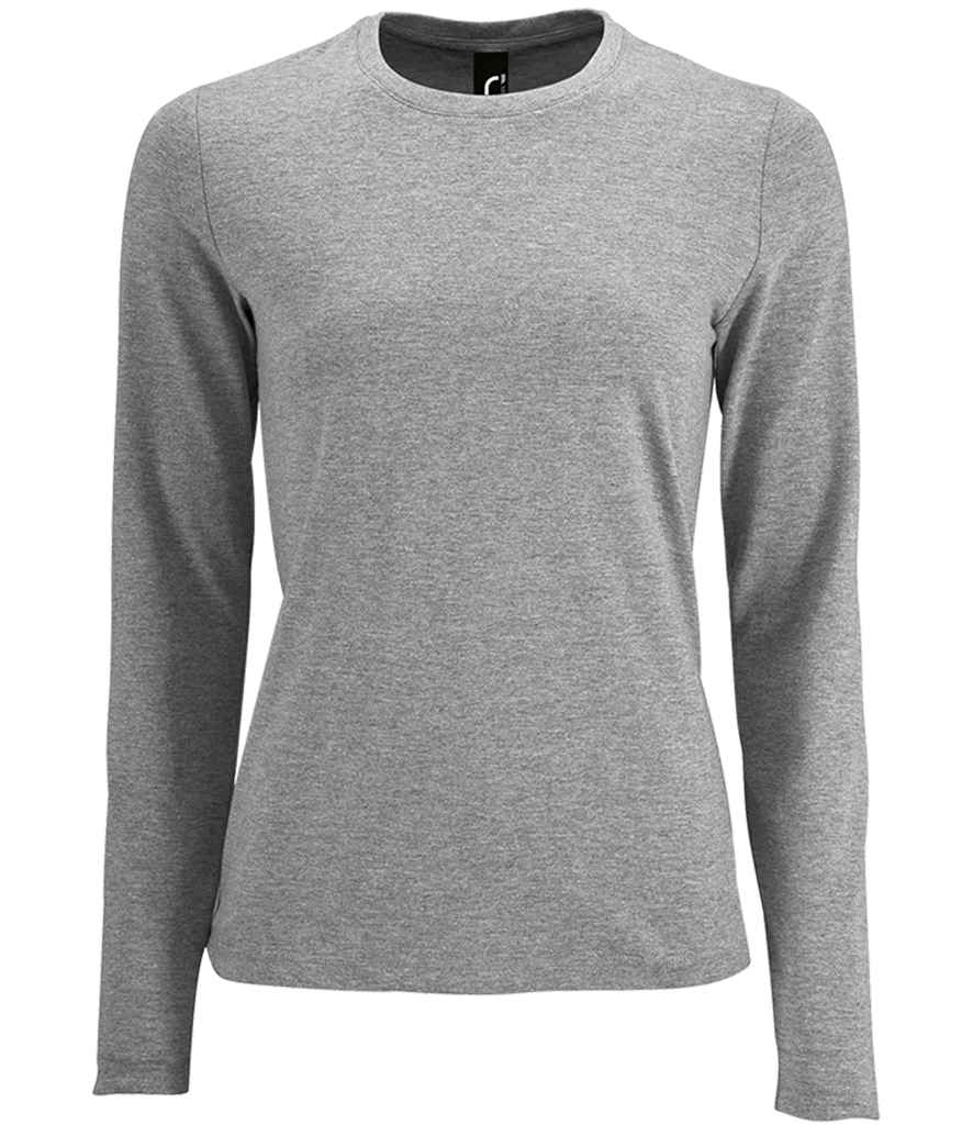SOL'S Ladies Imperial Long Sleeve T-Shirt | Grey Marl