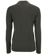 SOL'S Ladies Perfect Long Sleeve Piqué Polo Shirt | Charcoal Marl thumbnail 2