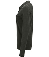 SOL'S Ladies Perfect Long Sleeve Piqué Polo Shirt | Charcoal Marl thumbnail 3