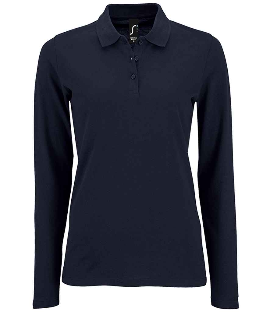 SOL'S Ladies Perfect Long Sleeve Piqué Polo Shirt | French Navy