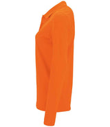 SOL'S Ladies Perfect Long Sleeve Piqué Polo Shirt | Orange thumbnail 3
