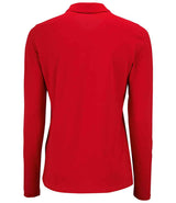 SOL'S Ladies Perfect Long Sleeve Piqué Polo Shirt | Red thumbnail 2