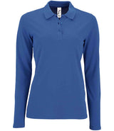 SOL'S Ladies Perfect Long Sleeve Piqué Polo Shirt | Royal Blue thumbnail 1