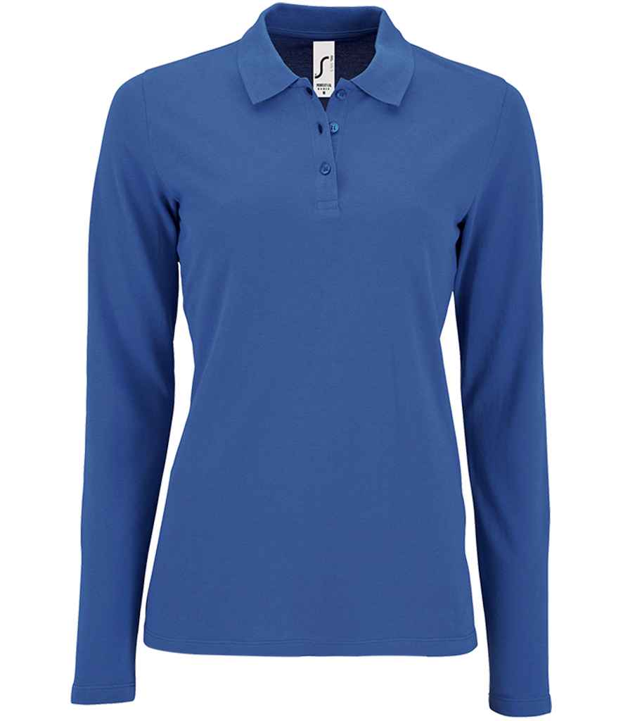 SOL'S Ladies Perfect Long Sleeve Piqué Polo Shirt | Royal Blue