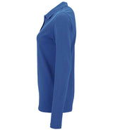 SOL'S Ladies Perfect Long Sleeve Piqué Polo Shirt | Royal Blue thumbnail 3