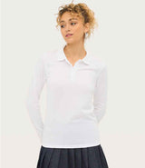 SOL'S Ladies Perfect Long Sleeve Piqué Polo Shirt | White thumbnail 1