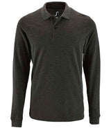 SOL'S Perfect Long Sleeve Piqué Polo Shirt | Charcoal Marl thumbnail 5