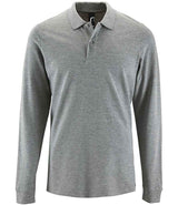 SOL'S Perfect Long Sleeve Piqué Polo Shirt | Grey Marl thumbnail 1