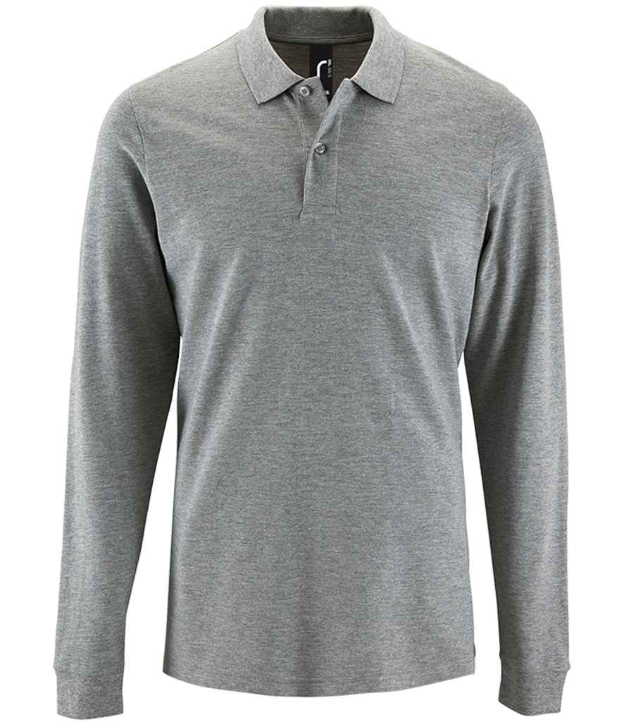 SOL'S Perfect Long Sleeve Piqué Polo Shirt | Grey Marl