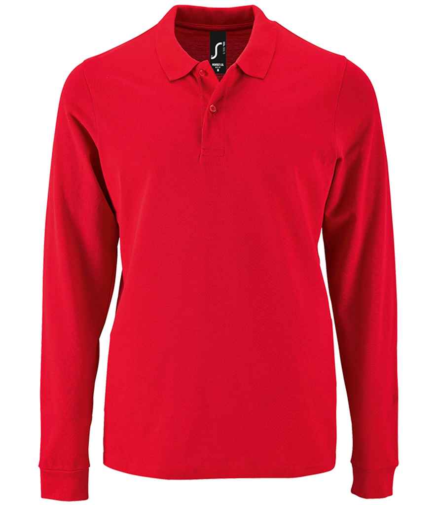 SOL'S Perfect Long Sleeve Piqué Polo Shirt | Red