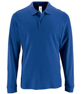 SOL'S Perfect Long Sleeve Piqué Polo Shirt | Royal Blue thumbnail 1