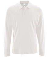 SOL'S Perfect Long Sleeve Piqué Polo Shirt | White thumbnail 1