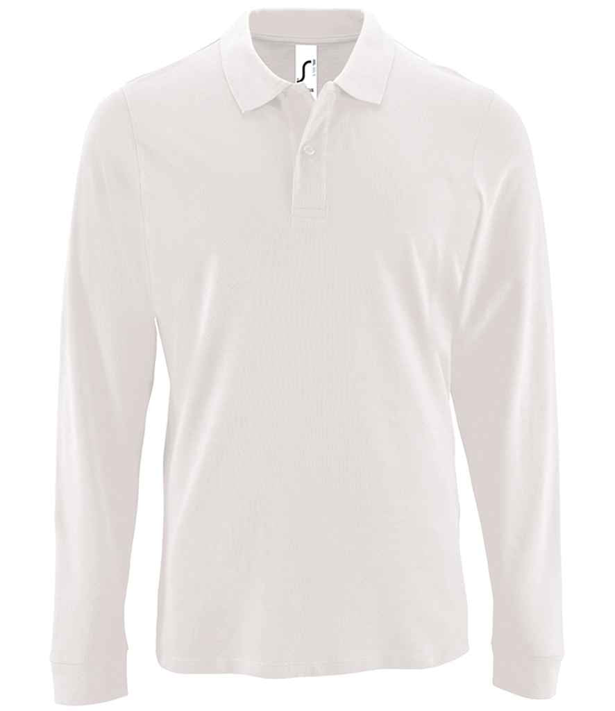 SOL'S Perfect Long Sleeve Piqué Polo Shirt | White